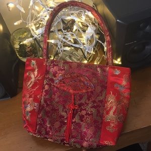 Red hand bag